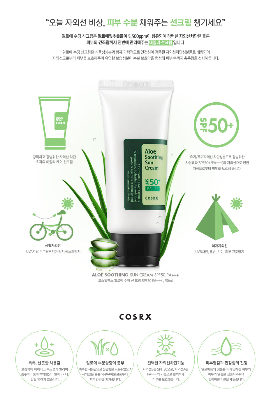 Cosrx Aloe Soothing Sun Cream Beauty Cosrx   